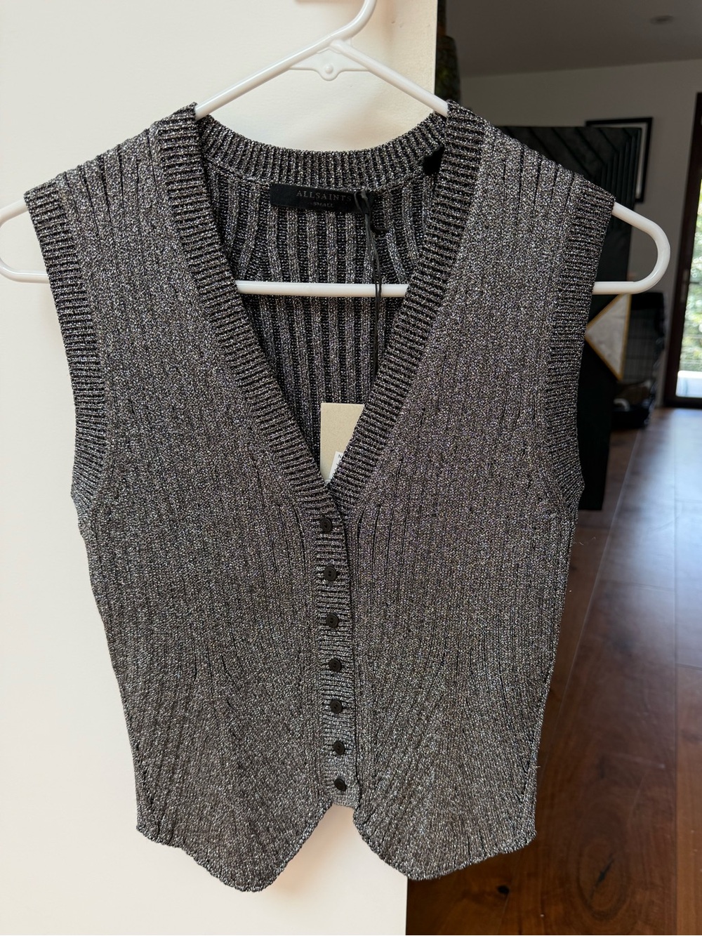 All Saints Cruz Shine Slim Fit Vest